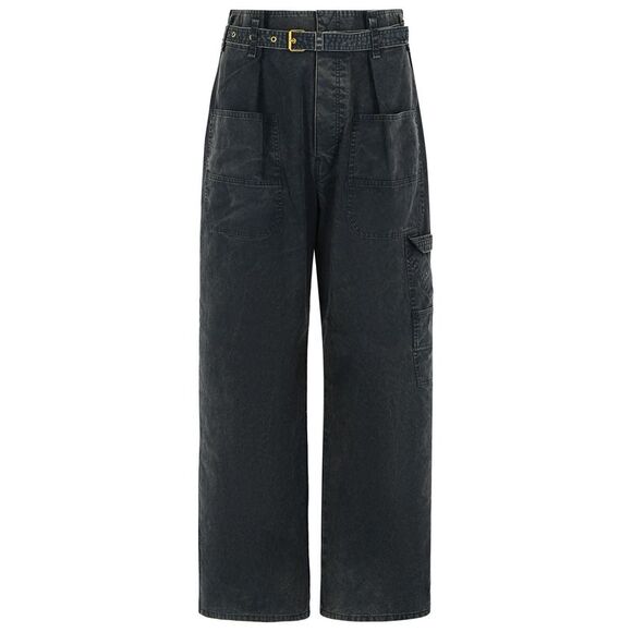 Isabel Marant Etoile Washed Black Cotton Trousers Women
